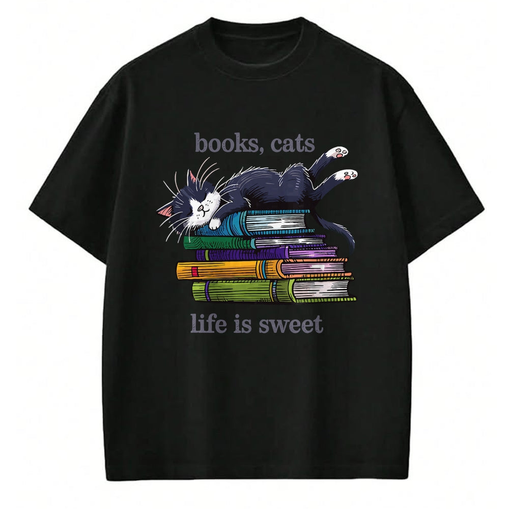 Cat Love Shirt, Funny Cat Lover Gift UnisexT-Shirt/Hoodie/Sweatshirt HLT00 - Funny Cats Books Lover Men Women T-Shirt