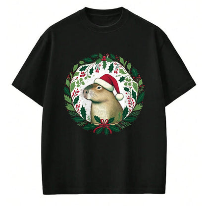 Cute Capybara Shirt, Funny Capybara Unisex T-Shirt/Hoodie/Sweatshirt HLT00 - Capybara Christmas illustration Long Sleeve T-Shirt (1)