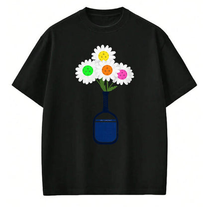 Funny Pickleball Shirt, Pickleball Lover Unisex T-Shirt/Hoodie/Sweatshirt HLT00 - Pretty Pickleball Flowers in Paddle Vase - Pickleball T-Shirt