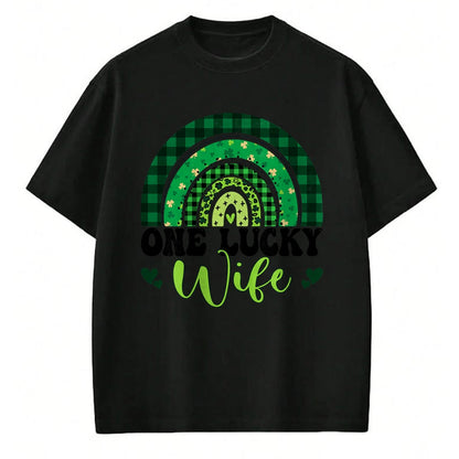 Best Wife Shirt, Wife and Husband Unisex T-Shirt/Hoodie/Sweatshirt HLT00 - Gift for wife T shirt, lucky wife   One Lucky Wife Rainbow Irish St Patricks Day Shamrock T-Shirt