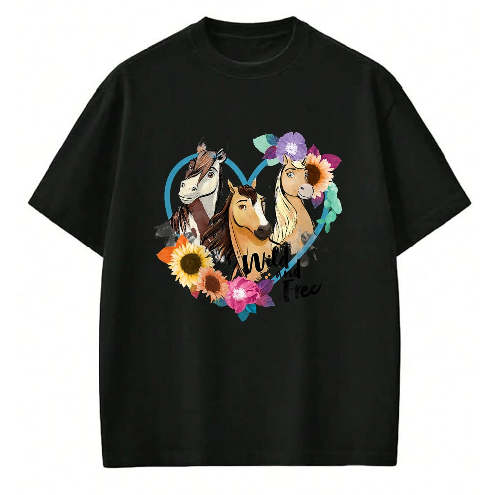 Best Horse Lover Shirt , Funny Horse UnisexT-Shirt/Hoodie/Sweatshirt HLT00 - Spirit Riding Free Wild and Free T-Shirt