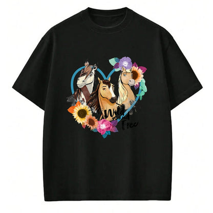 Best Horse Lover Shirt , Funny Horse UnisexT-Shirt/Hoodie/Sweatshirt HLT00 - Spirit Riding Free Wild and Free T-Shirt