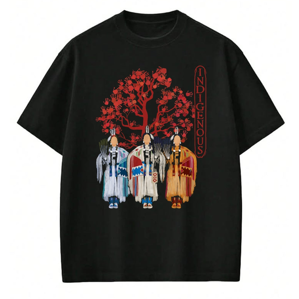 Native American T-Shirts, Vintage Native American Unisex T-Shirt/Hoodie/Sweatshirt HLT00 - Native American Indigenous Red Hand Indian Blood Themed (5)