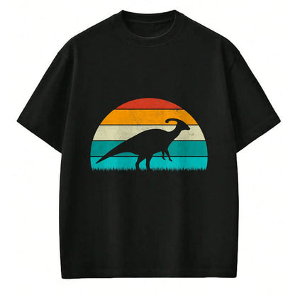Best Dinosaur Lover Shirt, Funny Dinosaur UnisexT-Shirt/Hoodie/Sweatshirt HLT00 - Parasaurolophus - Vintage Retro Sunset Dinosaur Lovers T-Shirt