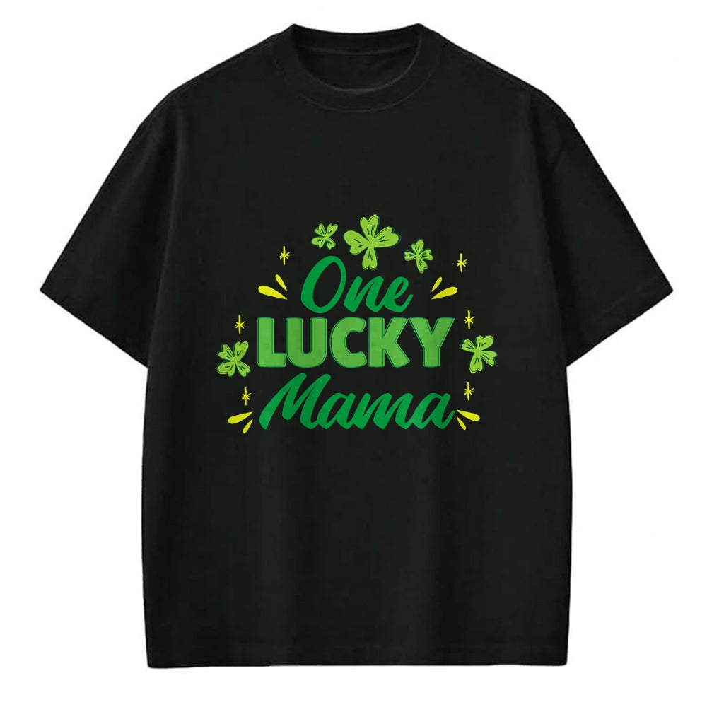 Gift for Mom Shirt, Funny Mom Unisex T-Shirt/Hoodie/Sweatshirt HLT00 - One Lucky Mama, St Patrick_s Day Mom T-Shirt