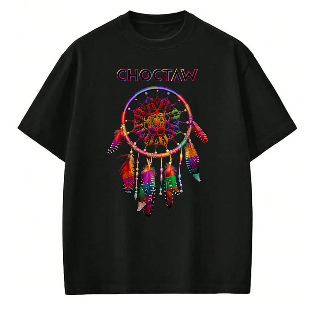 Native American T-Shirts, Vintage Native American Unisex T-Shirt/Hoodie/Sweatshirt HLT00 - Choctaw Native American Indian Colorful Dreamcatcher Tribal