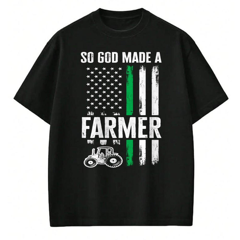 Best Farmer Life Shirt, Funny Farmer UnisexT-Shirt/Hoodie/Sweatshirt HLT00 - Patriotic American Flag Tractor So God Made A Farmer Long Sleeve T-Shirt
