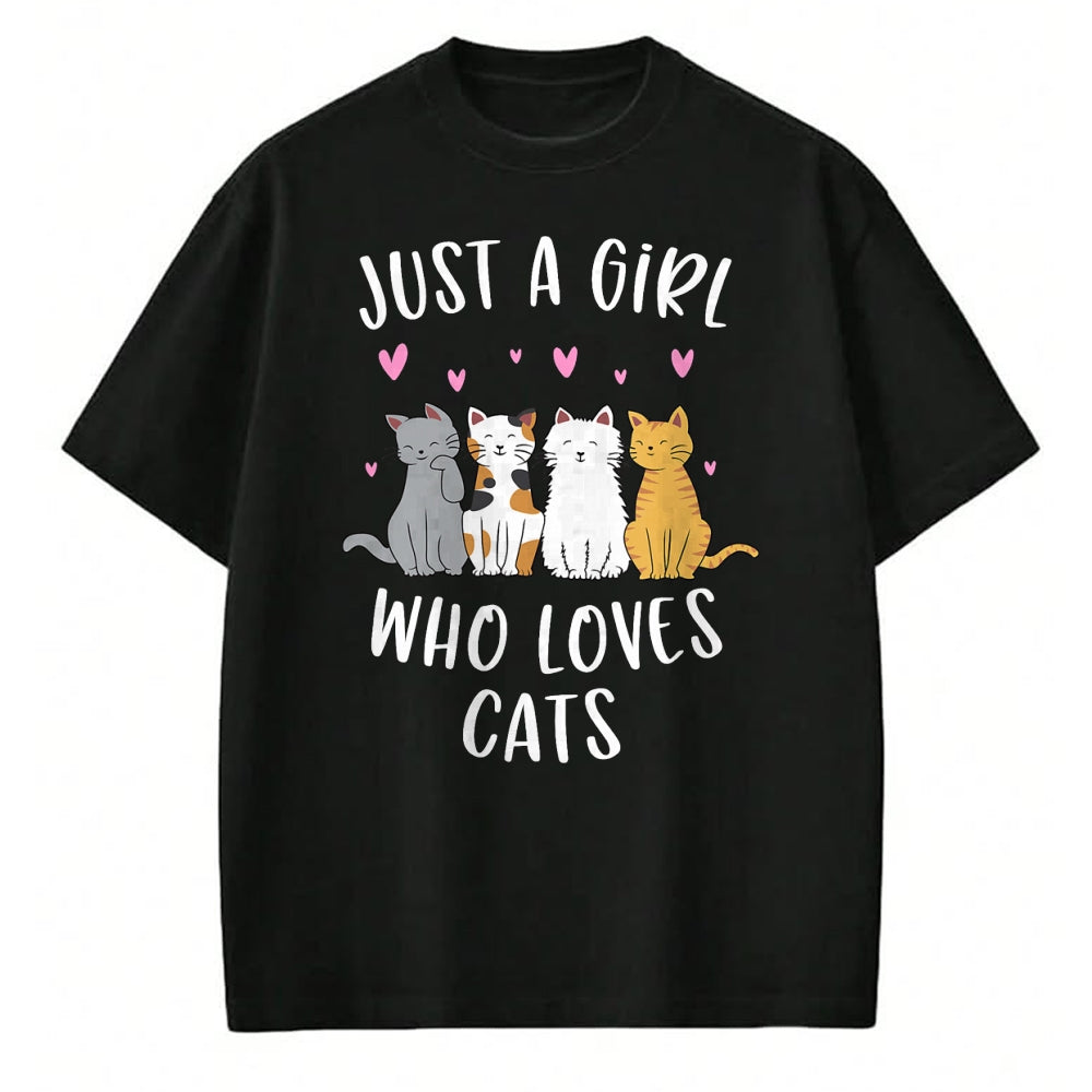 Cat Love Shirt, Funny Cat Lover Gift UnisexT-Shirt/Hoodie/Sweatshirt HLT00 - Just A Girl Who Loves Cats Cute Cat Lover T-Shirt Small (1)