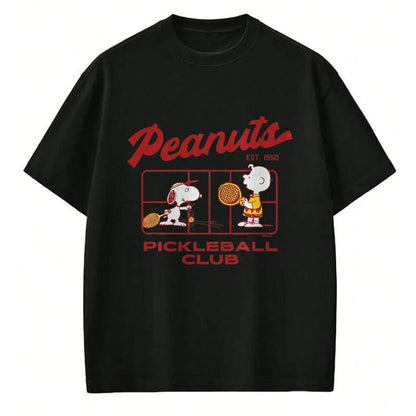 Funny Pickleball Shirt, Pickleball Lover Unisex T-Shirt/Hoodie/Sweatshirt HLT00 - Peanuts - Pickleball Club T-Shirt, Men, Black, 3X-Large