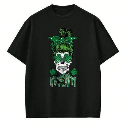 Gift for Mom Shirt, Funny Mom Unisex T-Shirt/Hoodie/Sweatshirt HLT00 - Lucky Mom St Patricks Day Irish Sugar Skull Head Gift Womens T-Shirt