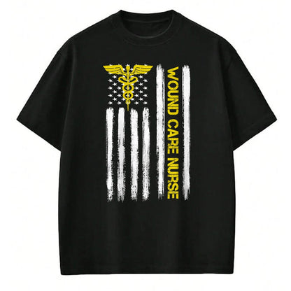 Funny Nurse Shirt, Nurse Unisex T-Shirt/Hoodie/Sweatshirt HLT00 - American Flag Wound Care Nurse  Nursing Department Wound T-Shirt