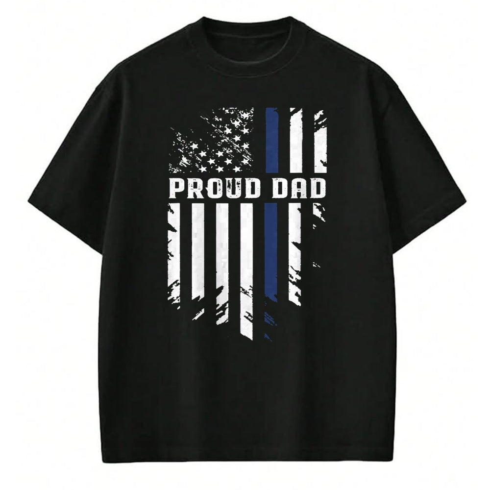 Gift for Dad Shirt, Funny Dad Unisex T-Shirt/Hoodie/Sweatshirt HLT00 – Thin Blue Line Proud Dad Police Family T-Shirt
