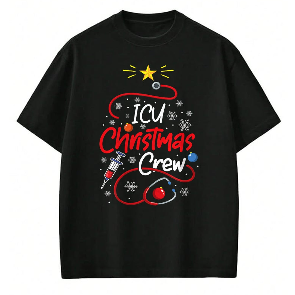 Funny Nurse Shirt, Nurse Unisex T-Shirt/Hoodie/Sweatshirt HLT00 - Nurse ICU Christmas Crew Nursing Christmas lights T-Shirt