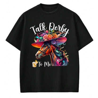 Best Horse Lover Shirt , Funny Horse UnisexT-Shirt/Hoodie/Sweatshirt HLT00 - Talk Derby to Me Funny Racing Horse T-Shirt