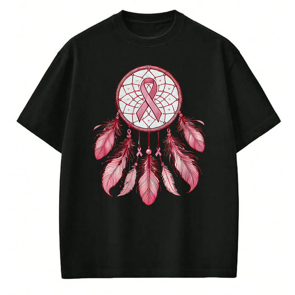 Native American T-Shirts, Vintage Native American Unisex T-Shirt/Hoodie/Sweatshirt HLT00 - Pink Ribbon Native Indian DreamCatcher Art Breast Cancer