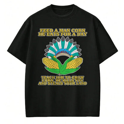 Native American T-Shirts, Vintage Native American Unisex T-Shirt/Hoodie/Sweatshirt HLT00 - Corn Thanksgiving Dark History Native American