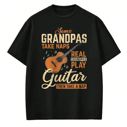 Guitar Lover Shirt, Funny Guitar UnisexT-Shirt/Hoodie/Sweatshirt HLT00 - Real Grandpas Play Guitar Then Take Nap Funny Guitarist T-Shirt, Men, Black, 3X-Large