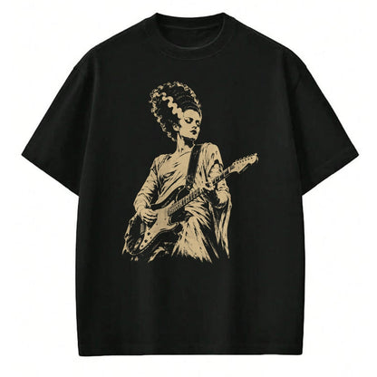 Guitar Lover Shirt, Funny Guitar UnisexT-Shirt/Hoodie/Sweatshirt HLT00 - Bride of Frankenstein Playing Guitar Halloween Guitarist T-Shirt