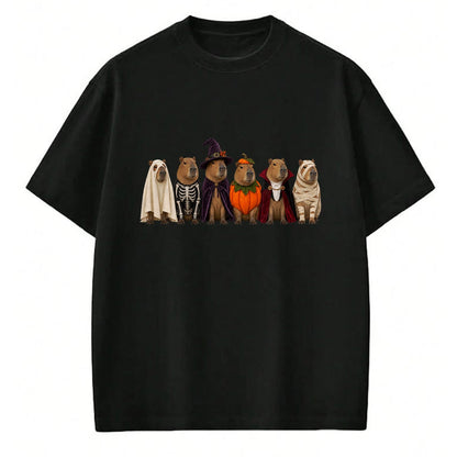Cute Capybara Shirt, Funny Capybara Unisex T-Shirt/Hoodie/Sweatshirt HLT00 - Funny Capybara Halloween Costumes Ghost Pumpkin Skeleton T-Shirt