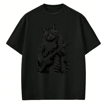 Guitar Lover Shirt, Funny Guitar UnisexT-Shirt/Hoodie/Sweatshirt HLT00 - Cat Playing Guitar Rock n Roll Guitar Player Kitten T-Shirt
