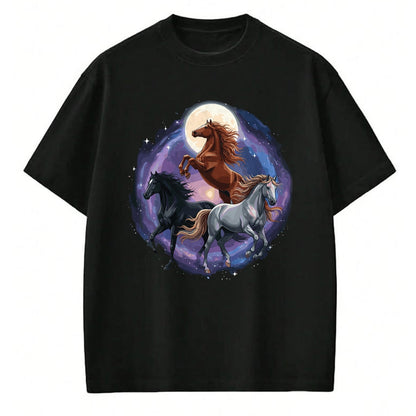 Best Horse Lover Shirt , Funny Horse UnisexT-Shirt/Hoodie/Sweatshirt HLT00 - Three Moon Funny Horse Shirt Space Galaxy Horses Graphic T-Shirt