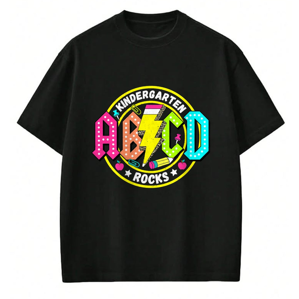 Best Student Shirt, Funny Back To School UnisexT-Shirt/Hoodie/Sweatshirt HLT00 - Kindergarten Rocks ABCD Back to School Funny Rock Teacher T-Shirt