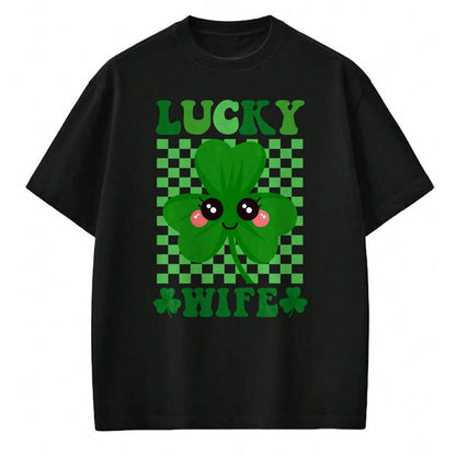 Best Wife Shirt, Wife and Husband Unisex T-Shirt/Hoodie/Sweatshirt HLT00 - Gift for wife T shirt, lucky wife   Lucky Wife Rainbow St Patricks Day Lucky Wife Long Sleeve T-Shir (2)