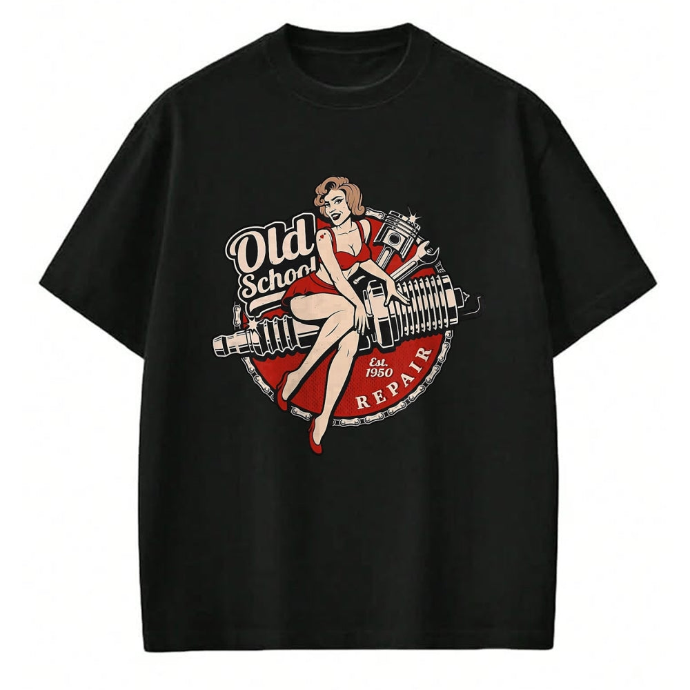 Best Mechanic Life Shirt, Funny Mechanic UnisexT-Shirt/Hoodie/Sweatshirt HLT00 - Spark Plug Pinup Mechanic T-Shirt, Men, Black, 3X-Large