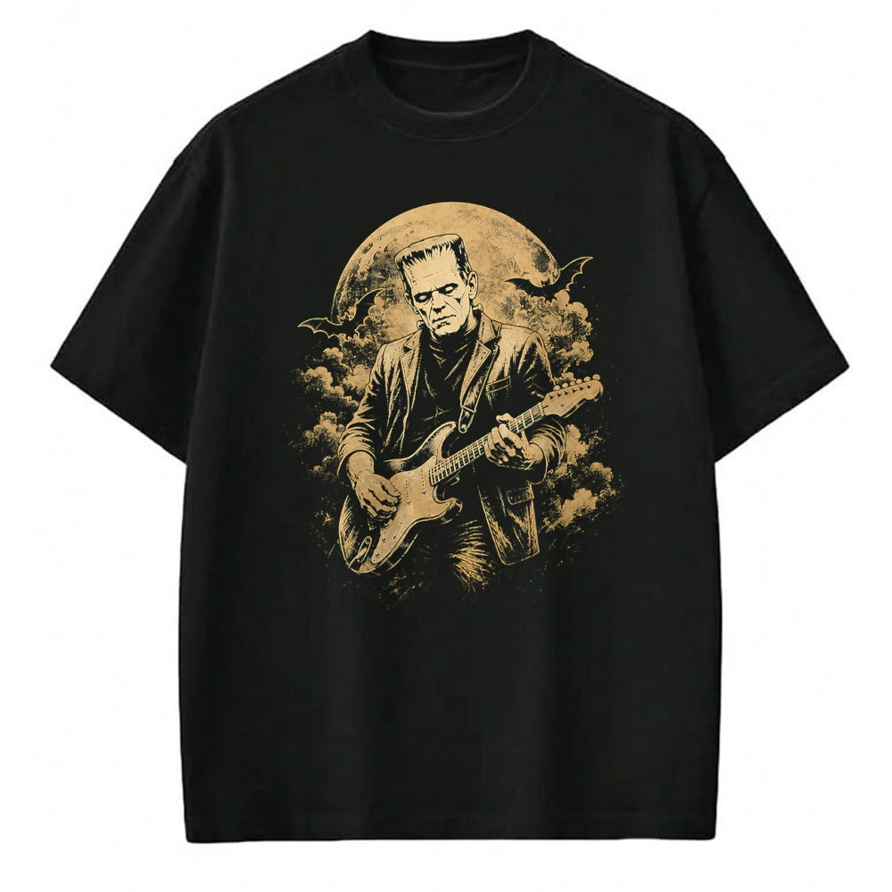 Guitar Lover Shirt, Funny Guitar UnisexT-Shirt/Hoodie/Sweatshirt HLT00 - Frankenstein Guitar Halloween Graphic T-Shirt (1)