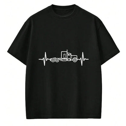 Best Truck Driver Life Shirt, Funny Trucker UnisexT-Shirt/Hoodie/Sweatshirt HLT00 - Trucker Heartbeat 18 Wheeler Truck Driver T-Shirt