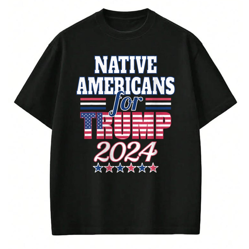 Native American T-Shirts, Vintage Native American Unisex T-Shirt/Hoodie/Sweatshirt HLT00 - Native Americans For Trump 2024 Election Trump Supporter