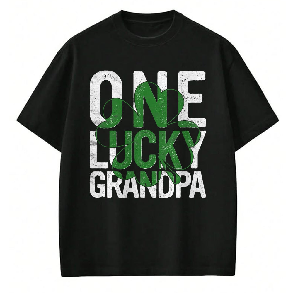 Gift for Dad Shirt, Funny Dad Unisex T-Shirt/Hoodie/Sweatshirt HLT00 – One Lucky Grandpa Irish Grandfather St Patricks Day Dad T-Shirt