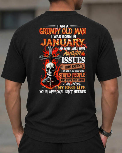 JANUARY - I AM A GRUMPY OLD MAN - BIRTHDAY WAFFLE CASUAL SUIT FOR MEN - NINA01 (SKU2607-235-01)| Waffle casual suit A09-739
