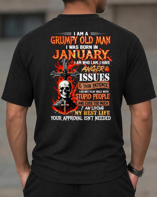 JANUARY - I AM A GRUMPY OLD MAN - BIRTHDAY WAFFLE CASUAL SUIT FOR MEN - NINA01 (SKU2607-235-01)| Waffle casual suit A09-739