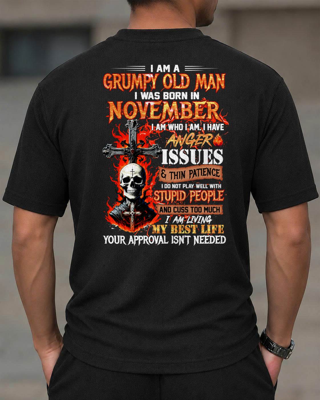 NOVEMBER - I AM A GRUMPY OLD MAN - BIRTHDAY WAFFLE CASUAL SUIT FOR MEN -  NINA11 (SKU2607-235-11) | Waffle casual suit A09-739