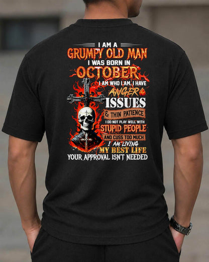 OCTOBER - I AM A GRUMPY OLD MAN - BIRTHDAY WAFFLE CASUAL SUIT FOR MEN - NINA10 (SKU2607-235-10) | Waffle casual suit A09-739