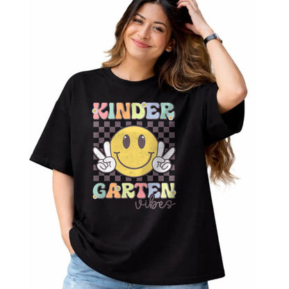Best Student Shirt, Funny Back To School UnisexT-Shirt/Hoodie/Sweatshirt HLT00 - Kindergarten Vibes Smile Face Back to School Teachers Kids T-Shirt