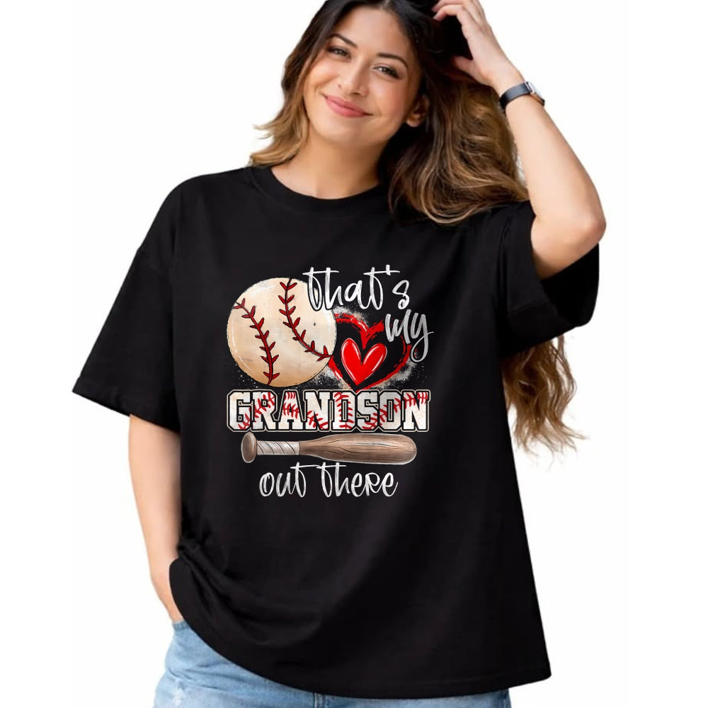 Best Grandma Shirt, Proud Grandma Unisex T-Shirt/Hoodie/Sweatshirt HLT00 - That'S My Grandson Out There Baseball Grandma Mothers Day T-Shirt