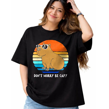 Cute Capybara Shirt, Funny Capybara Unisex T-Shirt/Hoodie/Sweatshirt HLT00 - Sorry Im Late I was Avoiding Non-Preferred Tasks Capybara Performance T-Shirt