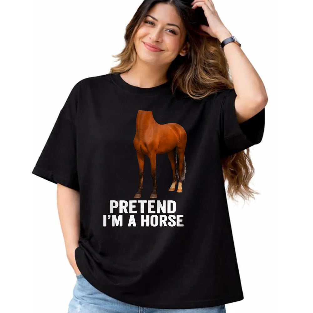 Best Horse Lover Shirt , Funny Horse UnisexT-Shirt/Hoodie/Sweatshirt HLT00 - Pretend I_m A Horse Funny Halloween Body Costume Horse T-Shirt, Men, Black, 3X-Large