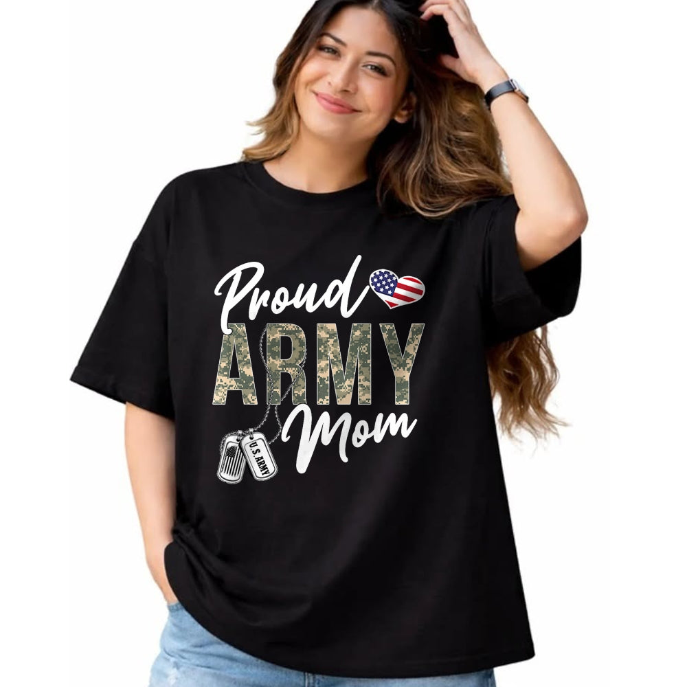 Gift for Mom Shirt, Funny Mom Unisex T-Shirt/Hoodie/Sweatshirt HLT00 - Proud Army Mom Army Graduation Mom US Army Mom Gifts T-Shirt