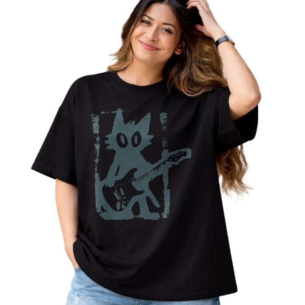 Guitar Lover Shirt, Funny Guitar UnisexT-Shirt/Hoodie/Sweatshirt HLT00 - Cat Playing Guitar Rock Star Rock and Roll Men Women Kids T-Shirt (1)