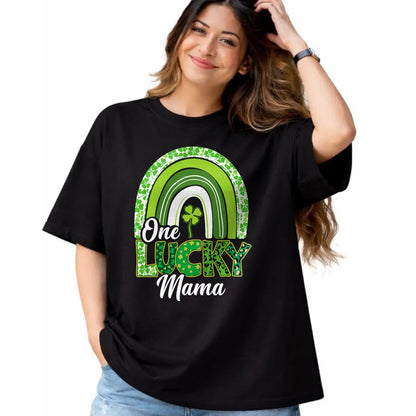 Gift for Mom Shirt, Funny Mom Unisex T-Shirt/Hoodie/Sweatshirt HLT00 - One Lucky Mama St Patrick's Day Mom Shamrock Mother_s Day T-Shirt