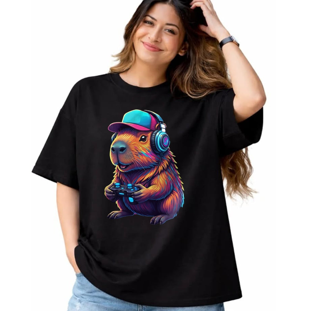 Cute Capybara Shirt, Funny Capybara Unisex T-Shirt/Hoodie/Sweatshirt HLT00 - Funny Capybara Gamer Gaming Video Games Capybara T-Shirt