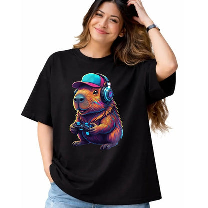 Cute Capybara Shirt, Funny Capybara Unisex T-Shirt/Hoodie/Sweatshirt HLT00 - Funny Capybara Gamer Gaming Video Games Capybara T-Shirt