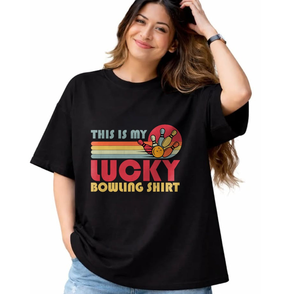 Gift for Mom Shirt, Funny Mom Unisex T-Shirt/Hoodie/Sweatshirt HLT00 - Funny Lucky Bowling Shirt Bowlers Men Women Kids Retro T-Shirt
