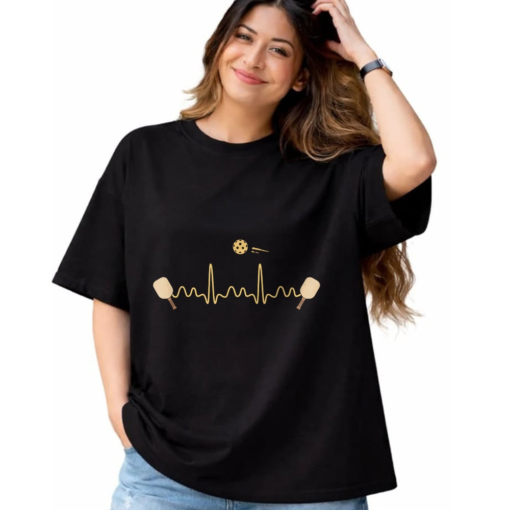 Funny Pickleball Shirt, Pickleball Lover Unisex T-Shirt/Hoodie/Sweatshirt HLT00 - Funny Heartbeat Pickleball Player EKG Woman Men Kids Long Sleeve T-Shirt