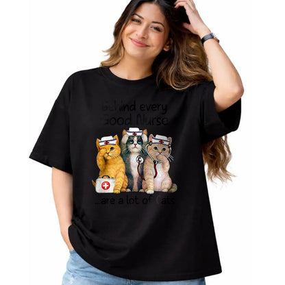 Cat Love Shirt, Funny Cat Lover Gift UnisexT-Shirt/Hoodie/Sweatshirt HLT00 - Gift For Nurses Nursing Who Love Cats Apparel T-Shirt