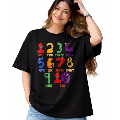 Best Student Shirt, Funny Back To School UnisexT-Shirt/Hoodie/Sweatshirt HLT00 - Learning Math Numbers Counting Funny Back to School Teacher T-Shirt, Women, Black, Small