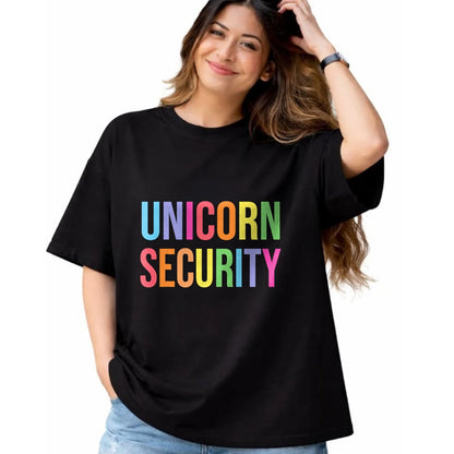 Gift for Mom Shirt, Funny Mom Unisex T-Shirt/Hoodie/Sweatshirt HLT00 - Halloween Dad Mom Daughter Adult Costume, Unicorn Security T-Shirt